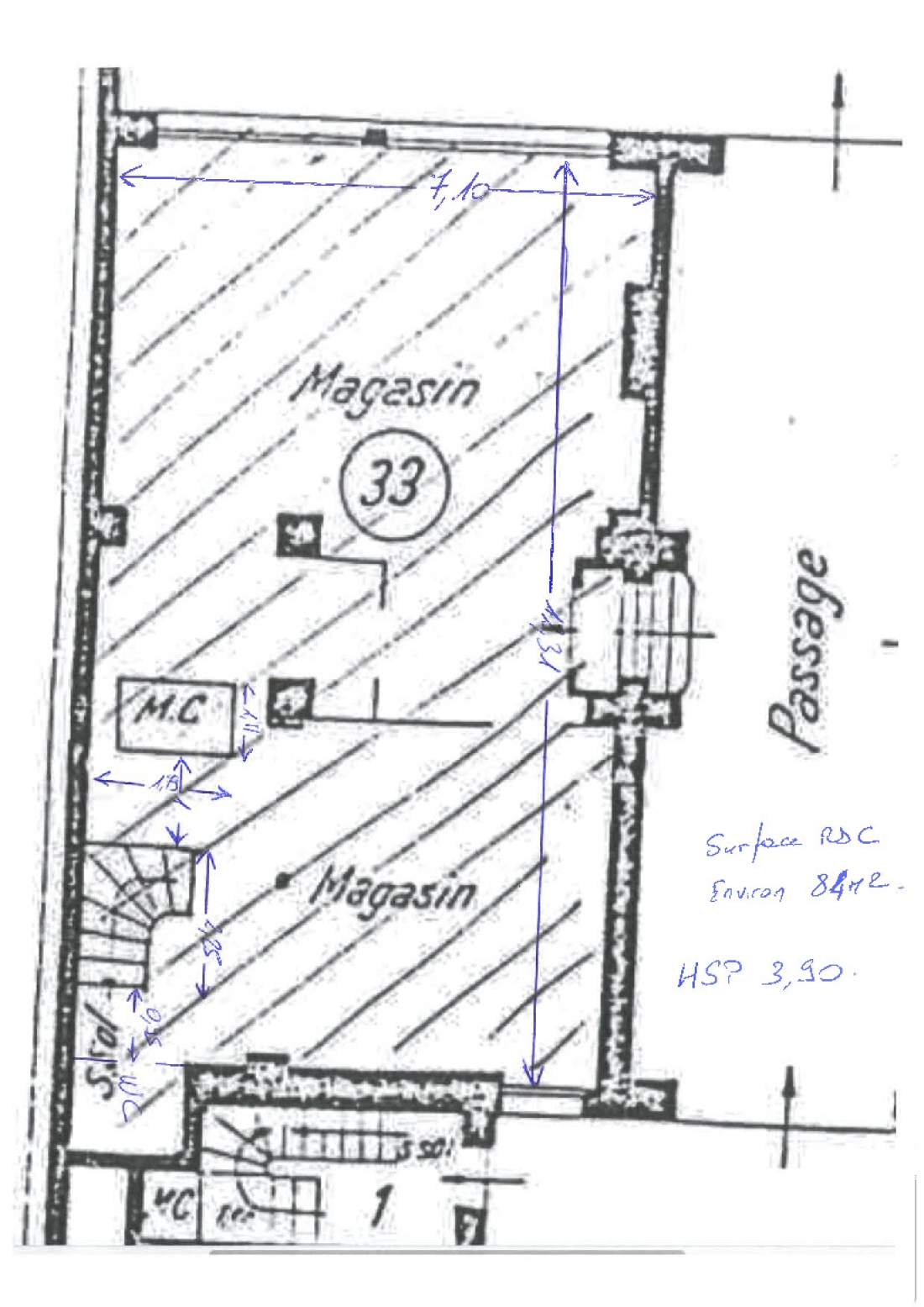 Plan 1 – location bureaux	PARIS (75010)